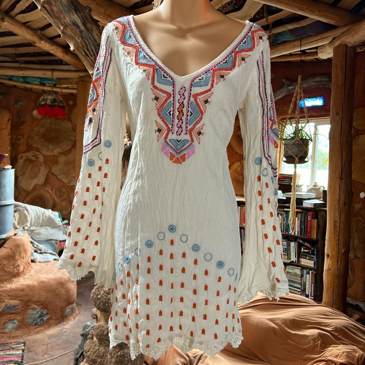 Embroidered hippie outlet dress