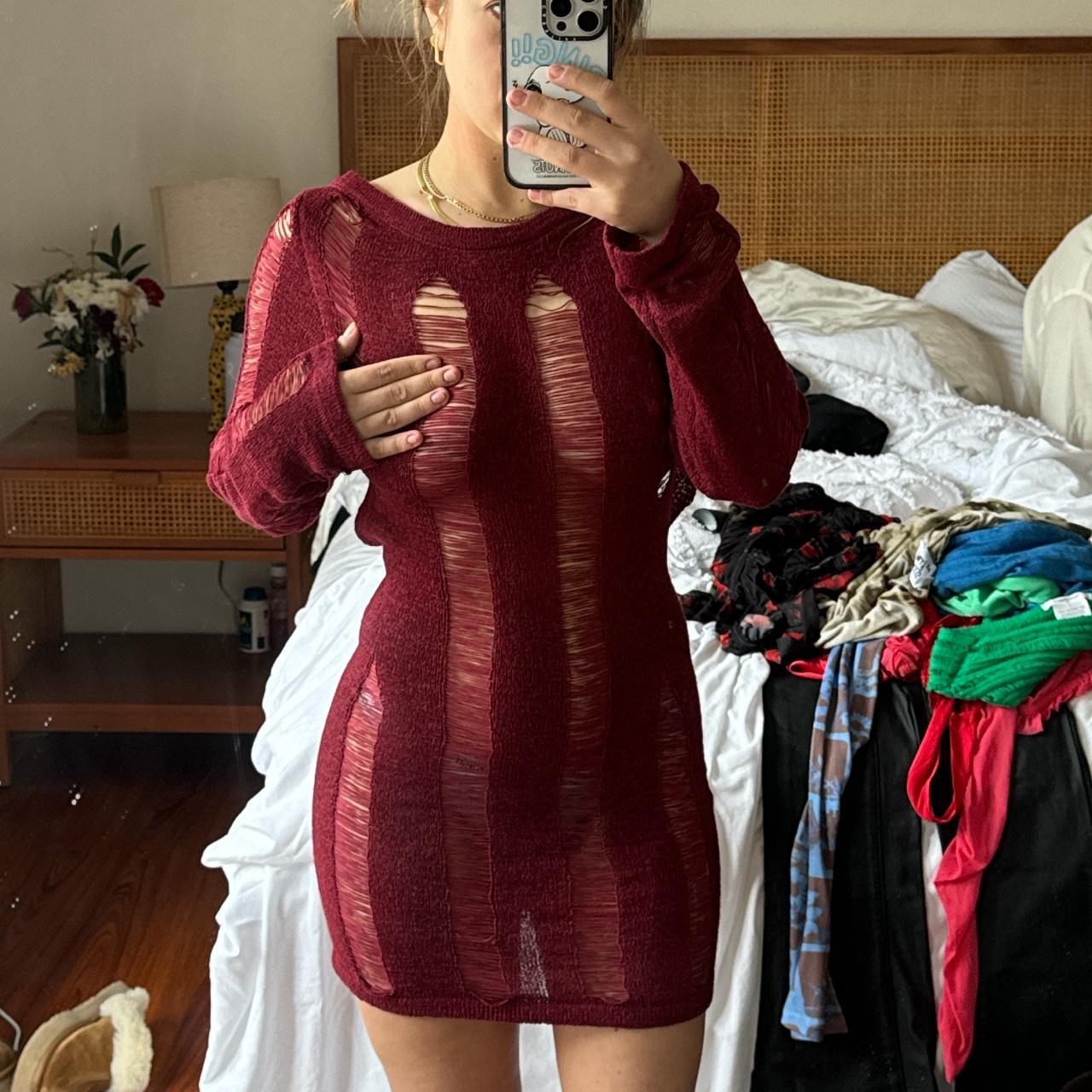 Jaded London Dupe Dress in Maroon #jadedlondon... - Depop
