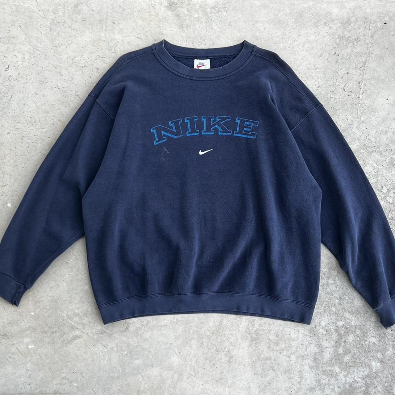 vintage nike crewneck sweatshirt navy blue