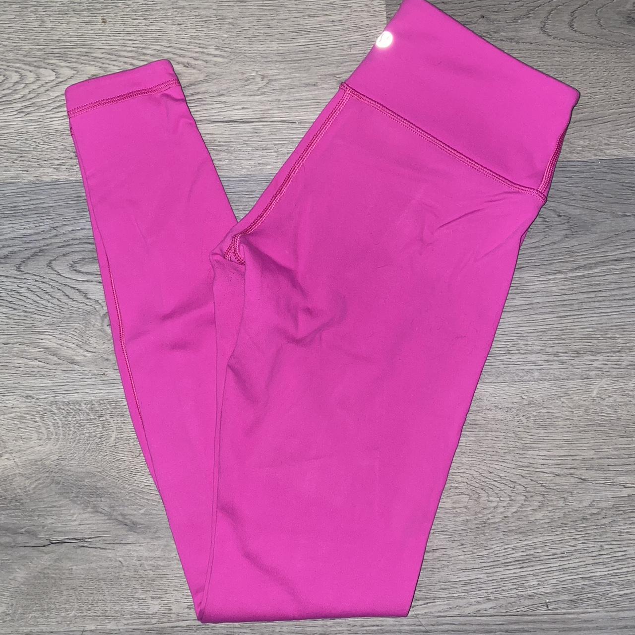 Lululemon Hot Pink Low rise leggings Size 6 mid - Depop