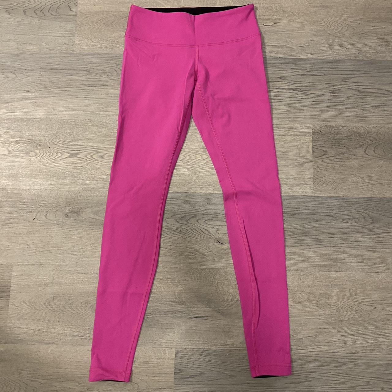 Lululemon Hot Pink Low rise leggings Size 6 mid - Depop