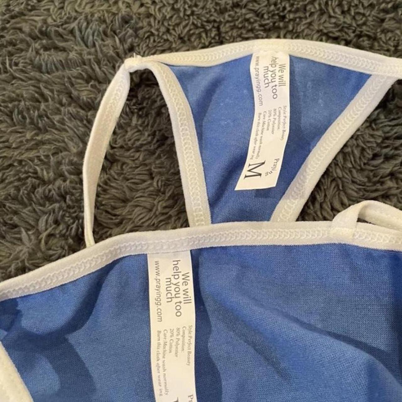 Repop: Praying holy trinity underwear set blue, $65... - Depop