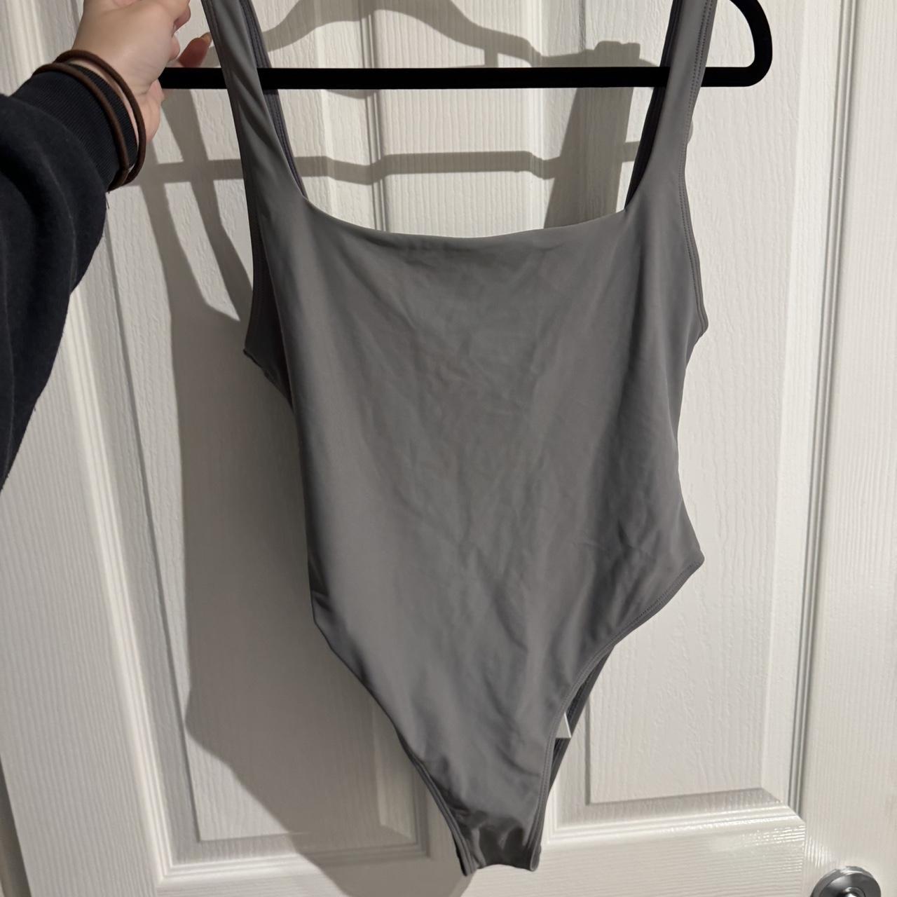 Glassons Grey Backless Bodysuit Swimsuit Size 10 Depop