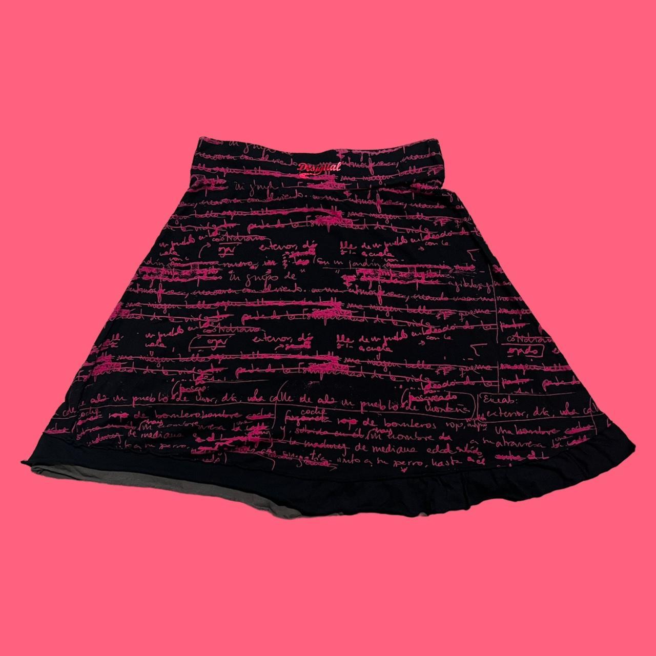 Desigual Women's Black and Pink Skirt (2)
