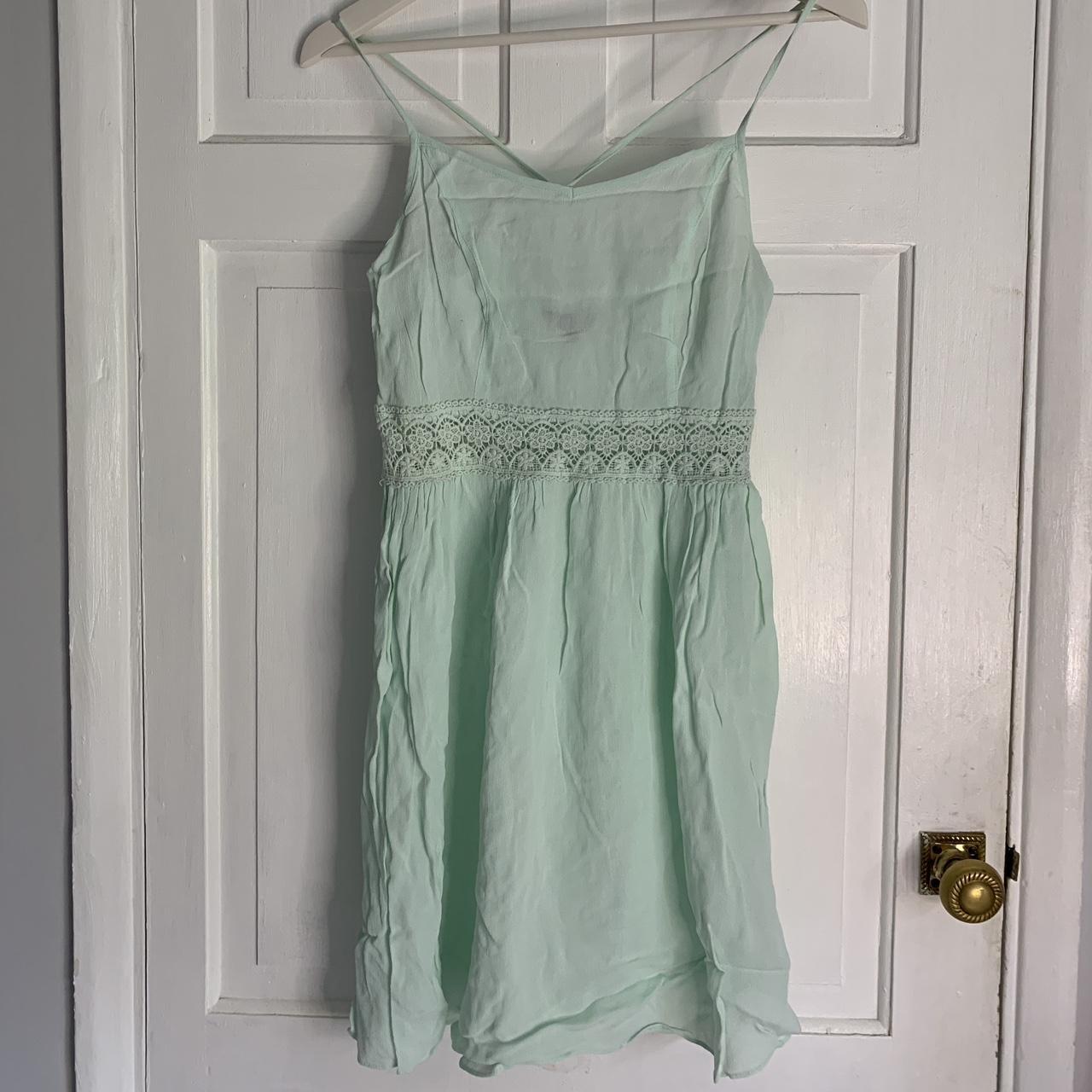 New Look light green summer dress with lace middle... - Depop