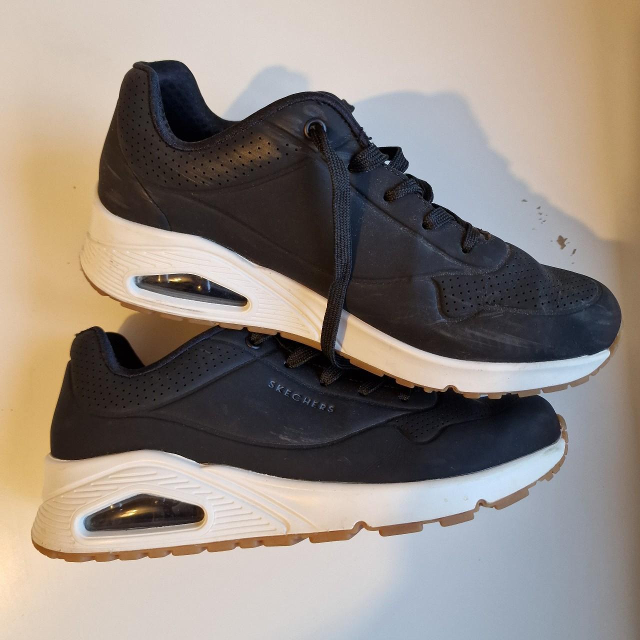 skechers uno trainers ladies black