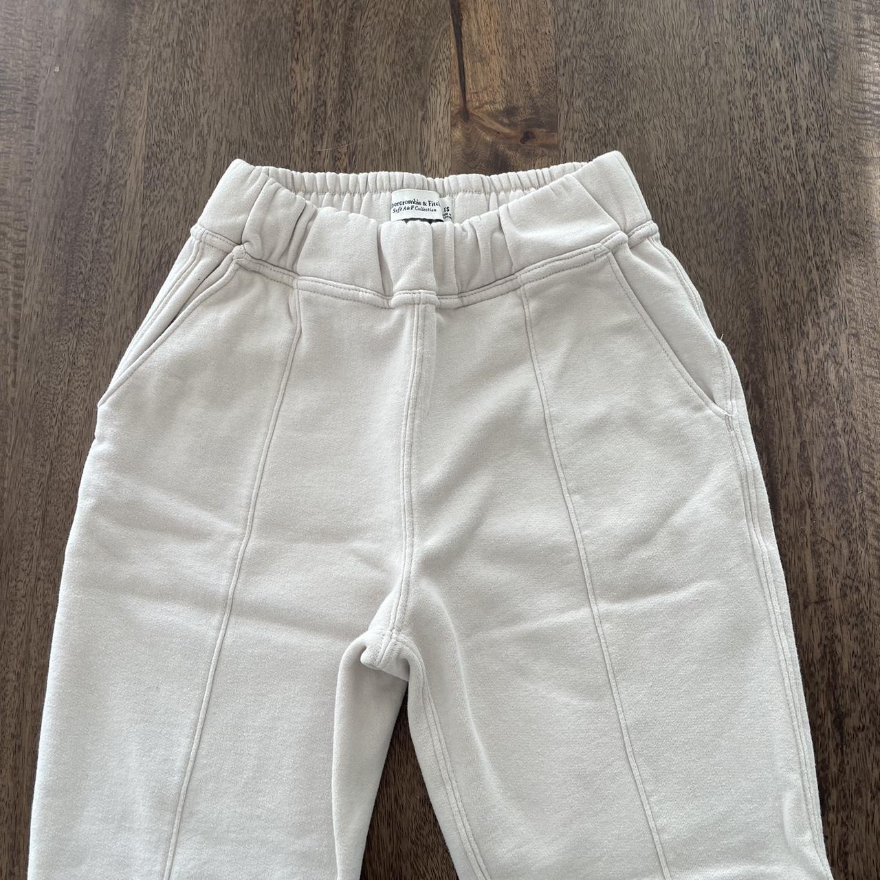 Amber Crombie and Fitch, cozy cream sweatpants Brand... Depop
