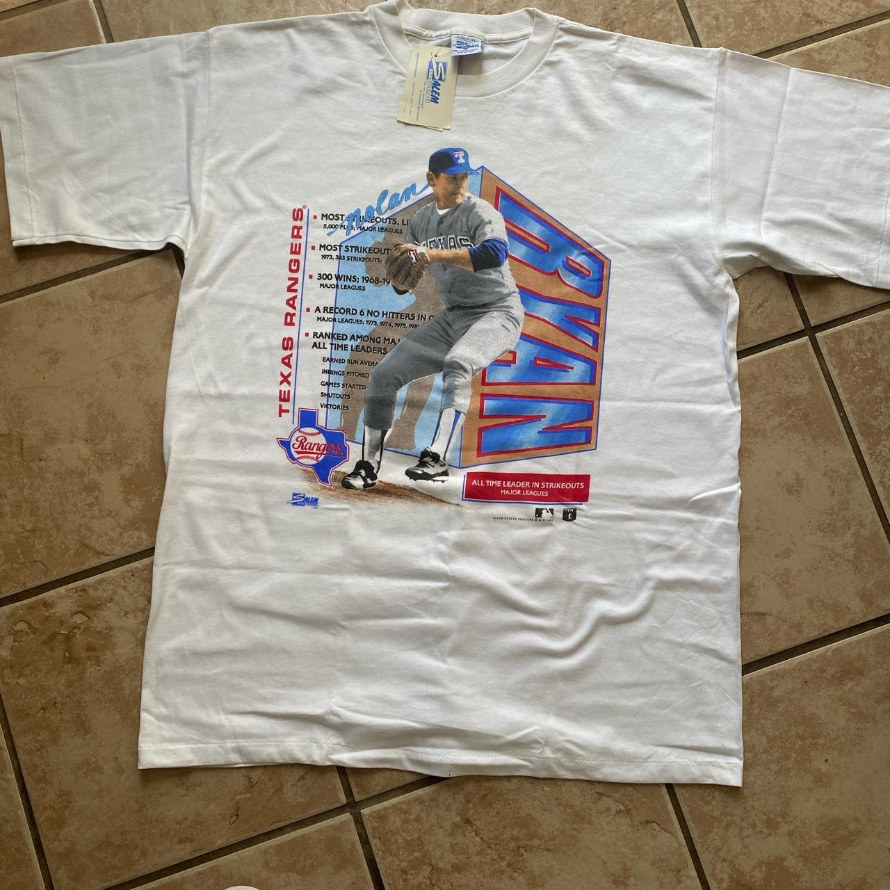 VINTAGE NOLAN RYAN TEXAS RANGERS ARTIST SERIES T-SHIRT BY SALEM SPORTSWEAR