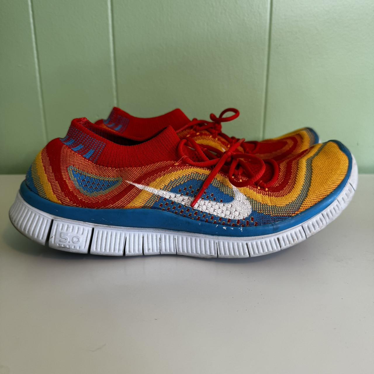 Nike free flyknit 5.0 rainbow sale womens red