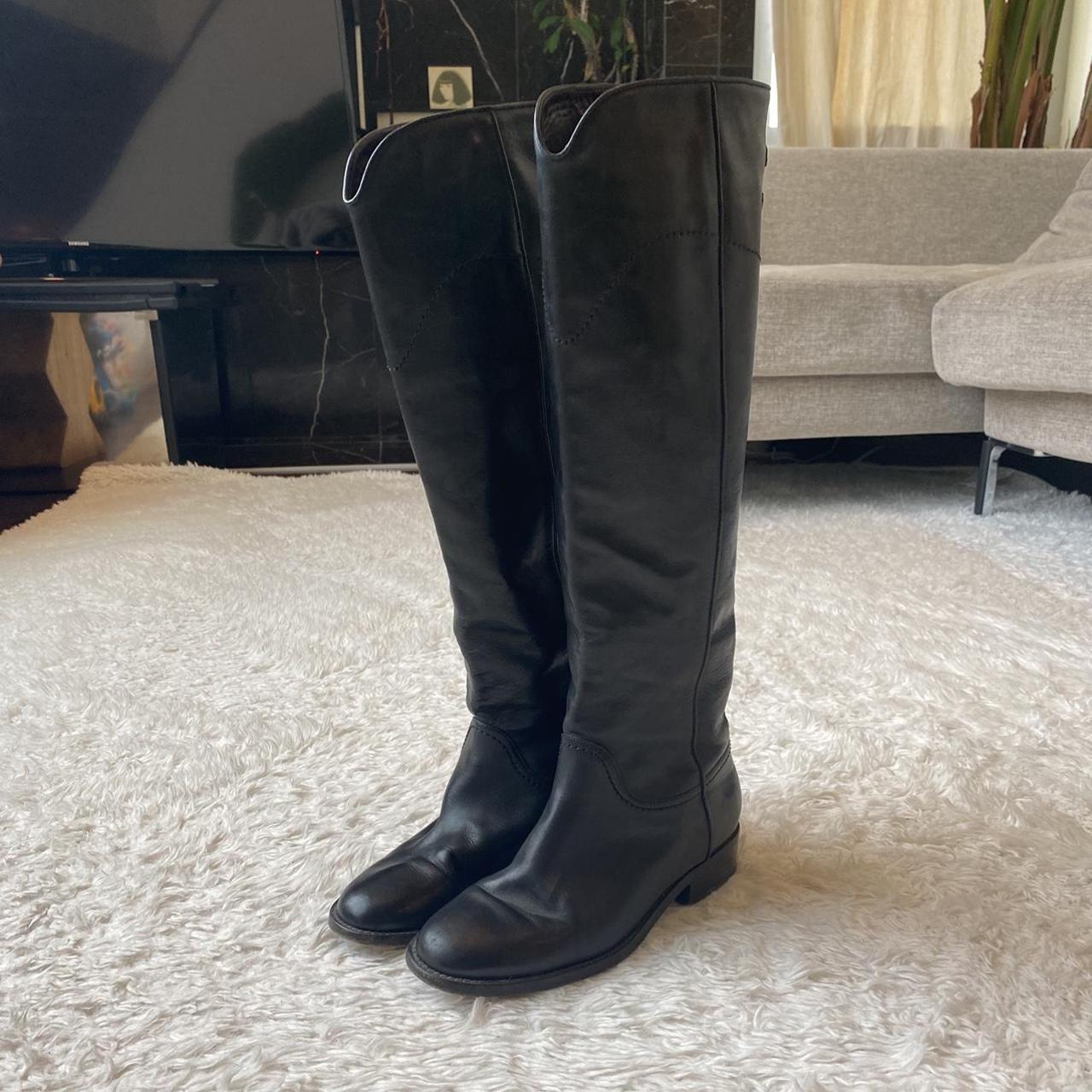 Beautiful classic Chanel knee high boots in black