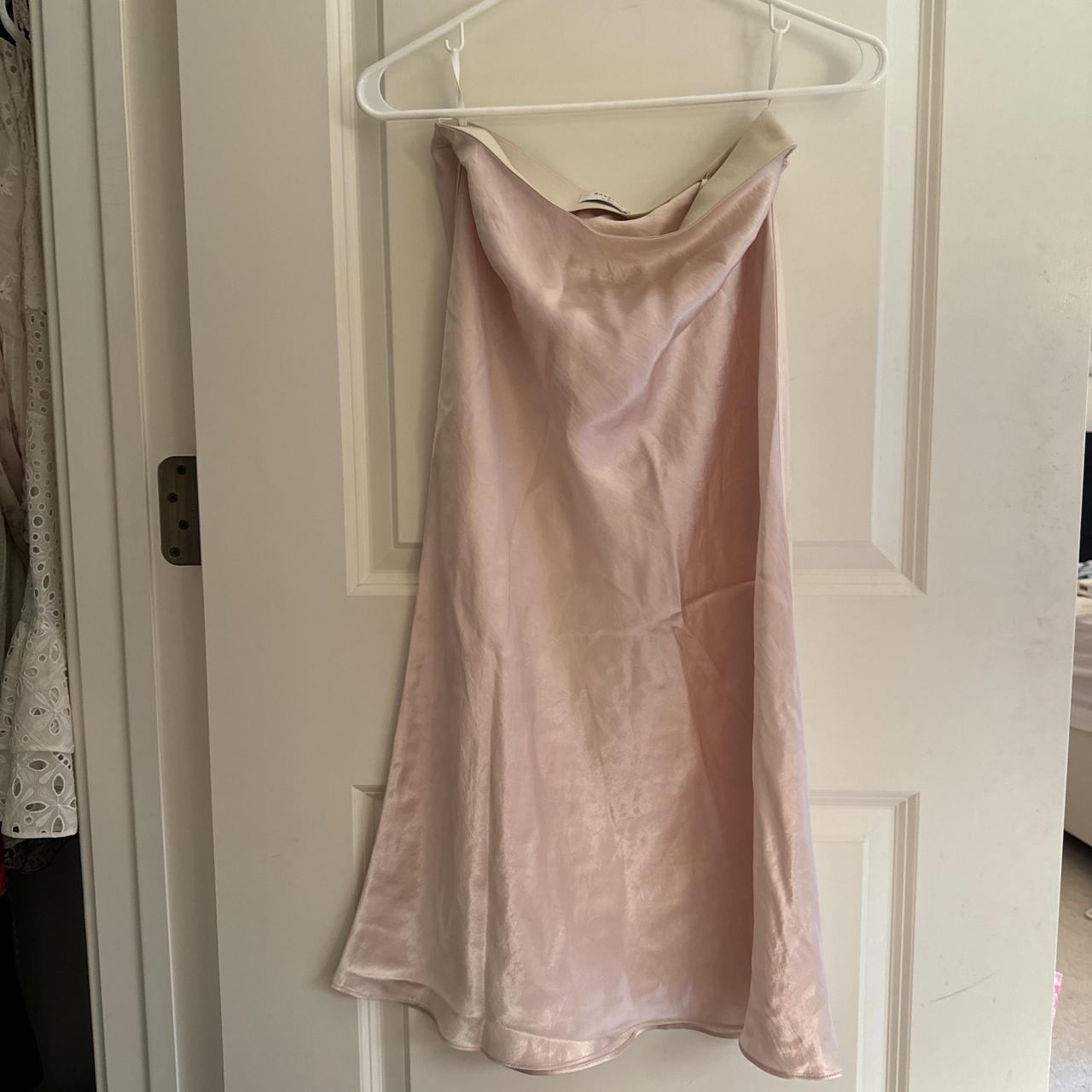 Babaton Slip Midi Skirt Satin Skirt Aritzia Aritzia Babaton Pink