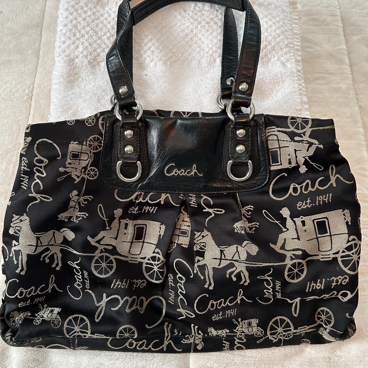 authentic vintage coach bag black cloth in excellent | Depop