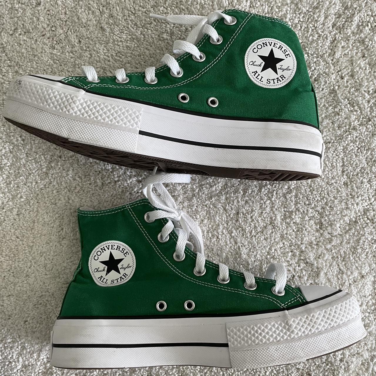 GREEN CONVERSE SNEAKERS - Size 8.5 Barely worn.... - Depop