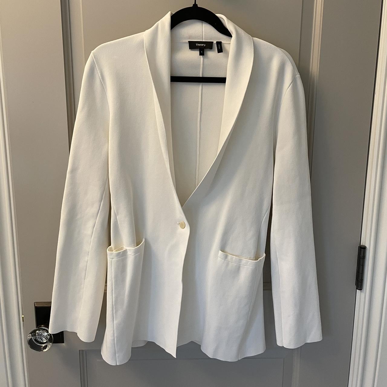 THEORY WHITE BLAZER Used once or twice There is a... - Depop