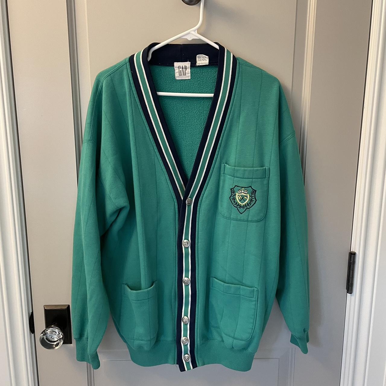 GAP GREEN CARDIGAN UNISEX Size large There is a... Depop