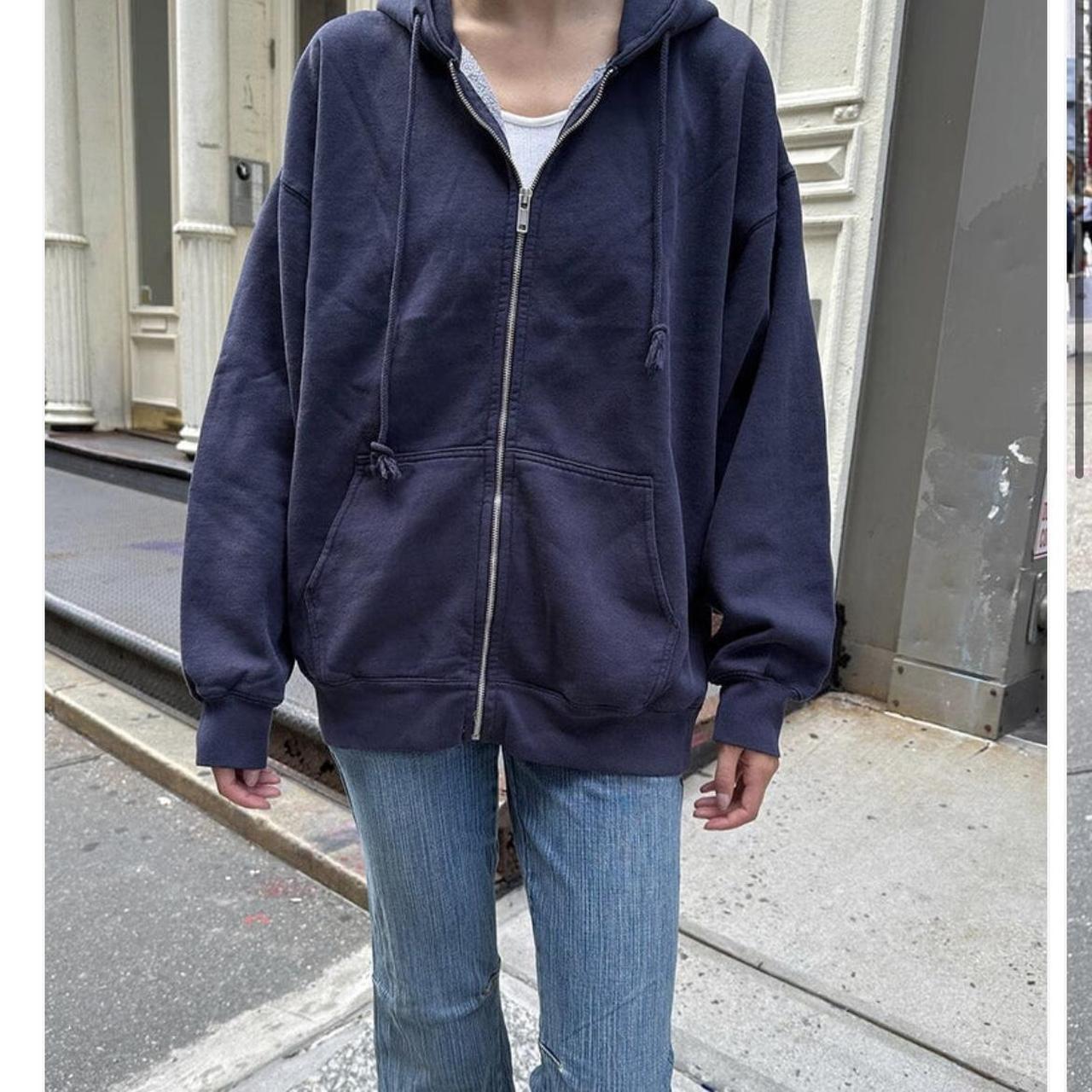 BRANDY MELVILLE CHRISTY HOODIE NAVY Barely worn.... Depop