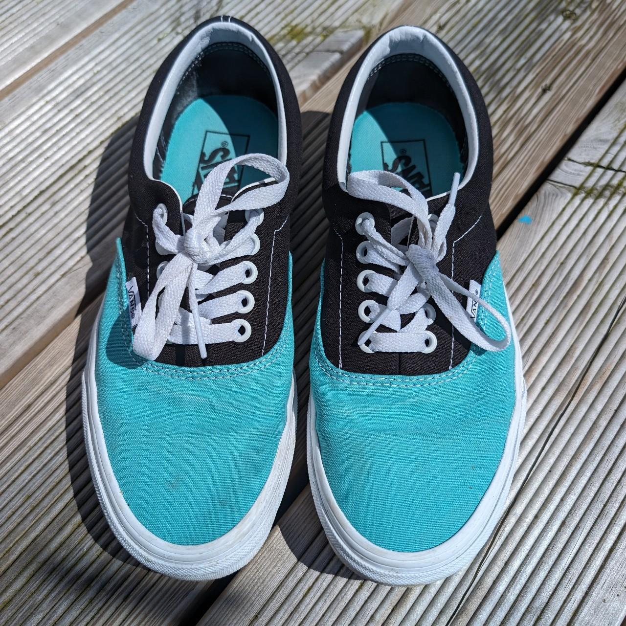 Vans Mint Blue Black Era Trainers 6