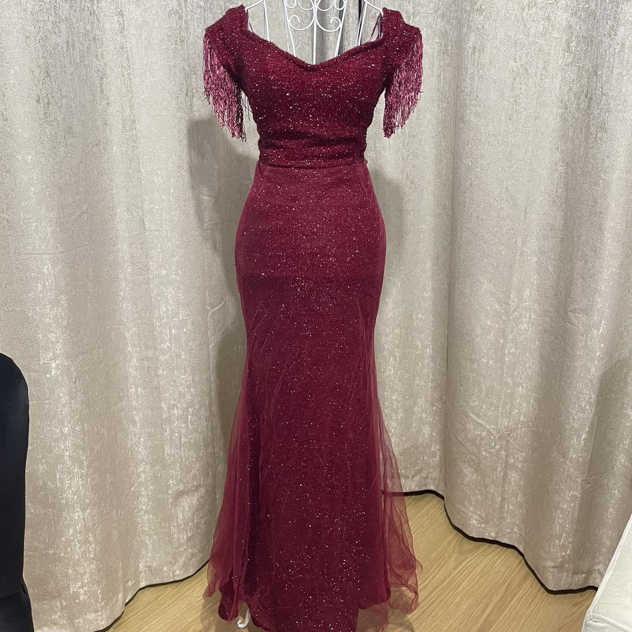 Brand new women s red burgundy prom dress size UK