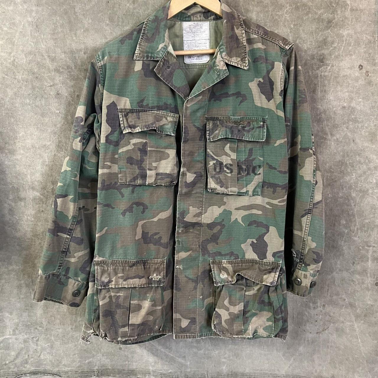 VTG Distressed Faded USMC Marines Corp Camo Field... - Depop