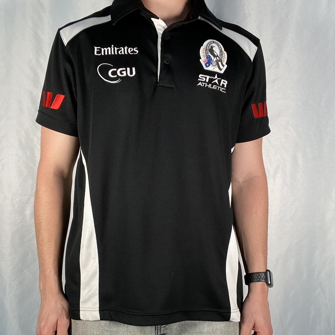 Collingwood Magpies AFL polo shirt Black and white... Depop