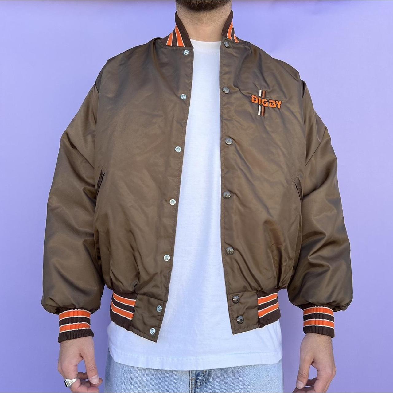 Vintage 80s Cleveland Browns NFL satin varsity - Depop