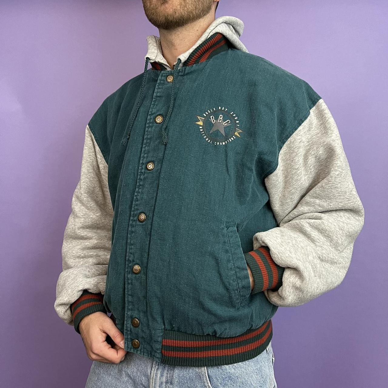 Vintage bugle boy varsity jacket 90s two tone... Depop