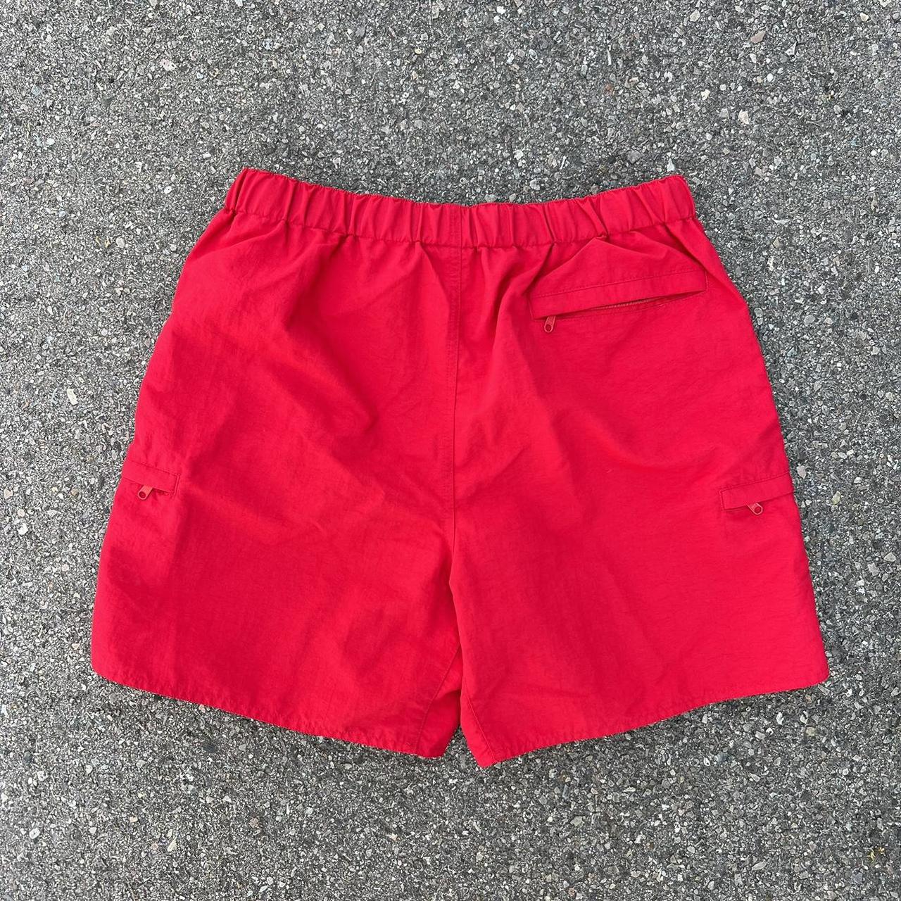 Lands' End Men's Red and Black Shorts Depop