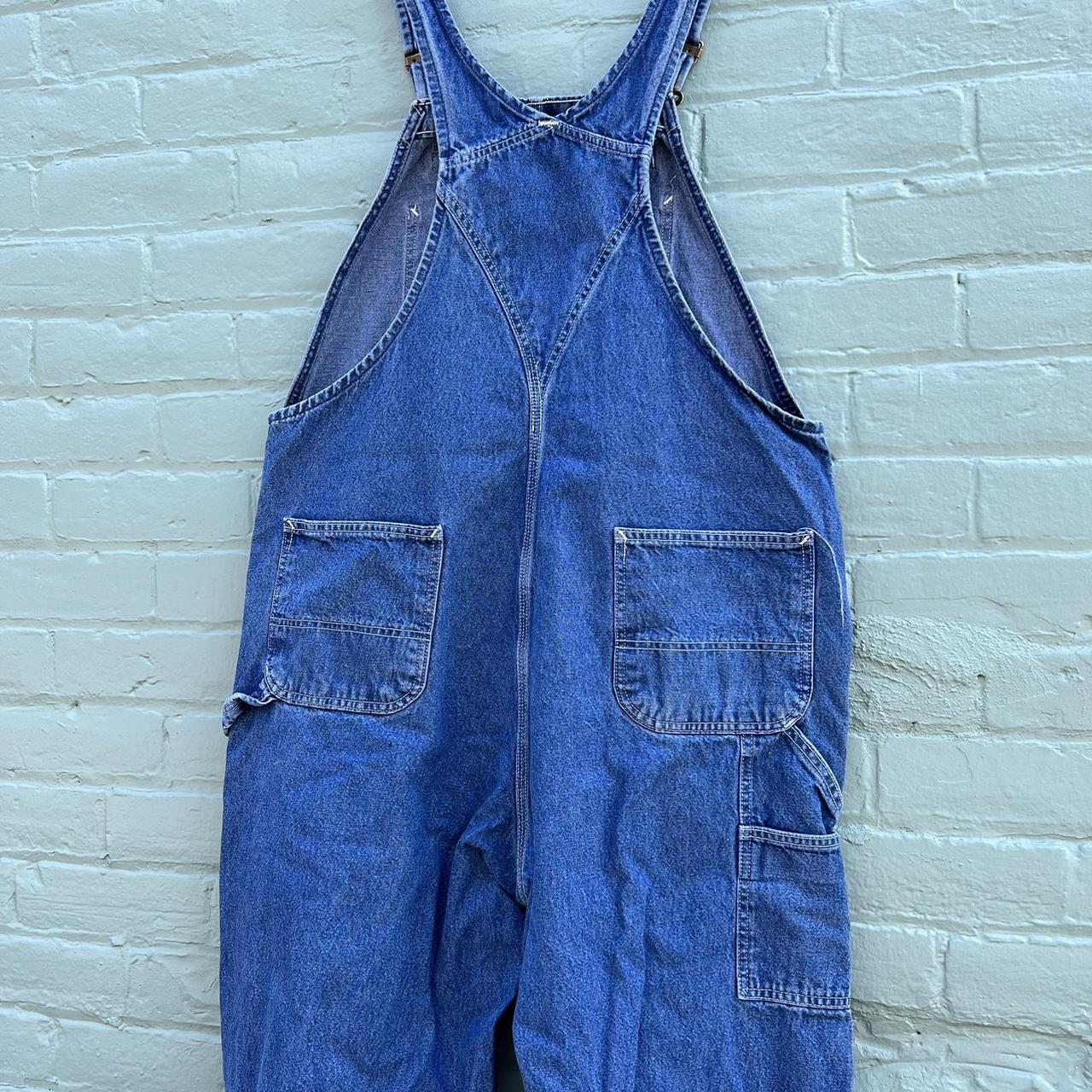 Carhartt Men's Blue and Navy Dungareesoveralls Depop