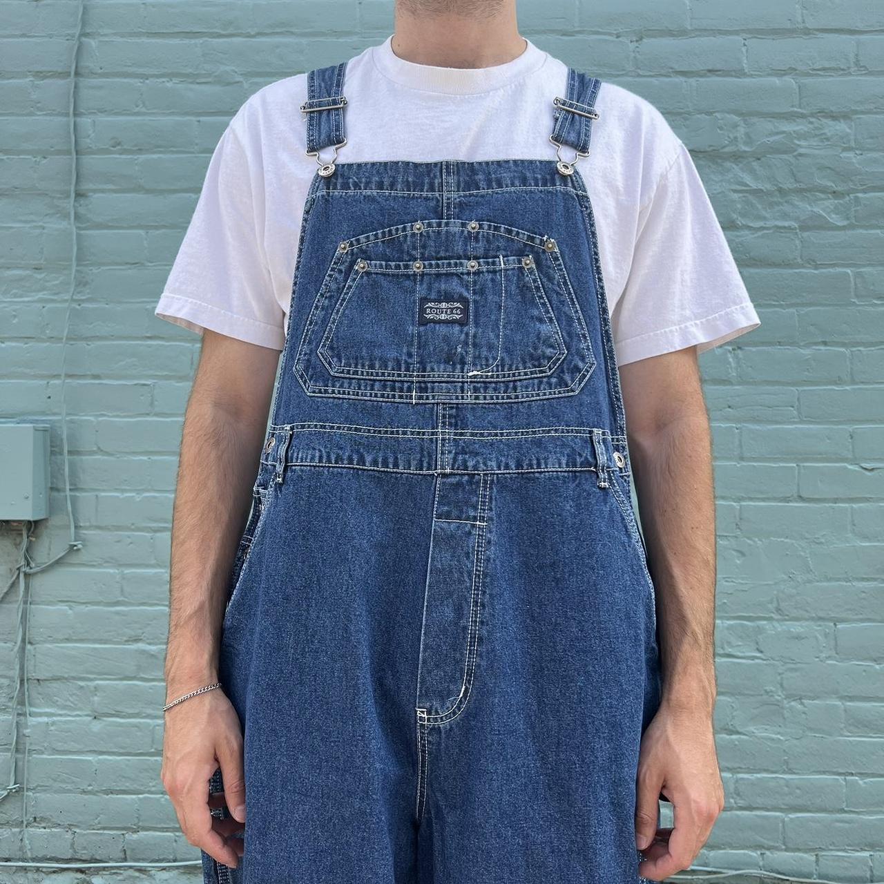 Route 66 Women's Navy and Blue Dungarees-overalls | Depop