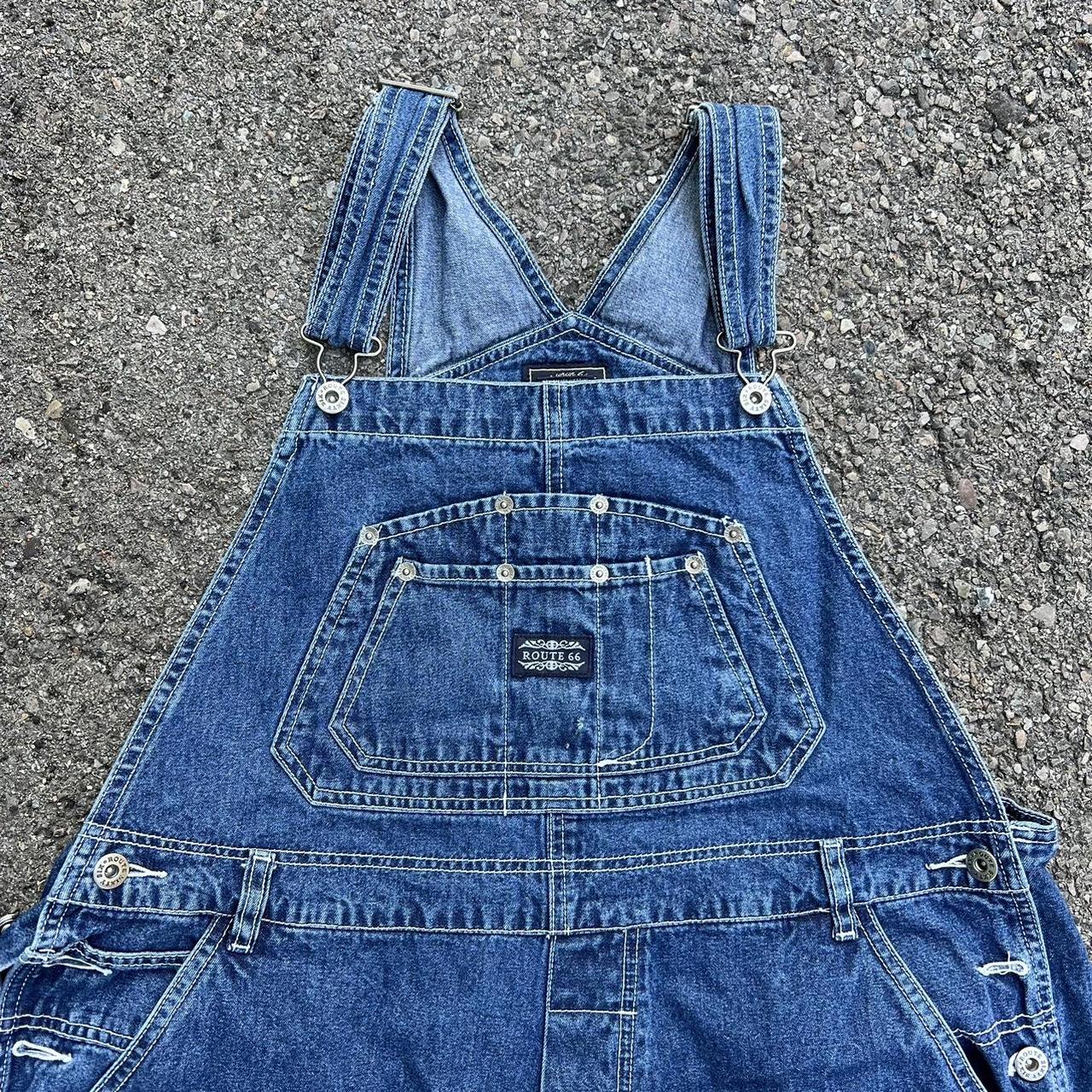 Route 66 Women's Navy and Blue Dungarees-overalls | Depop