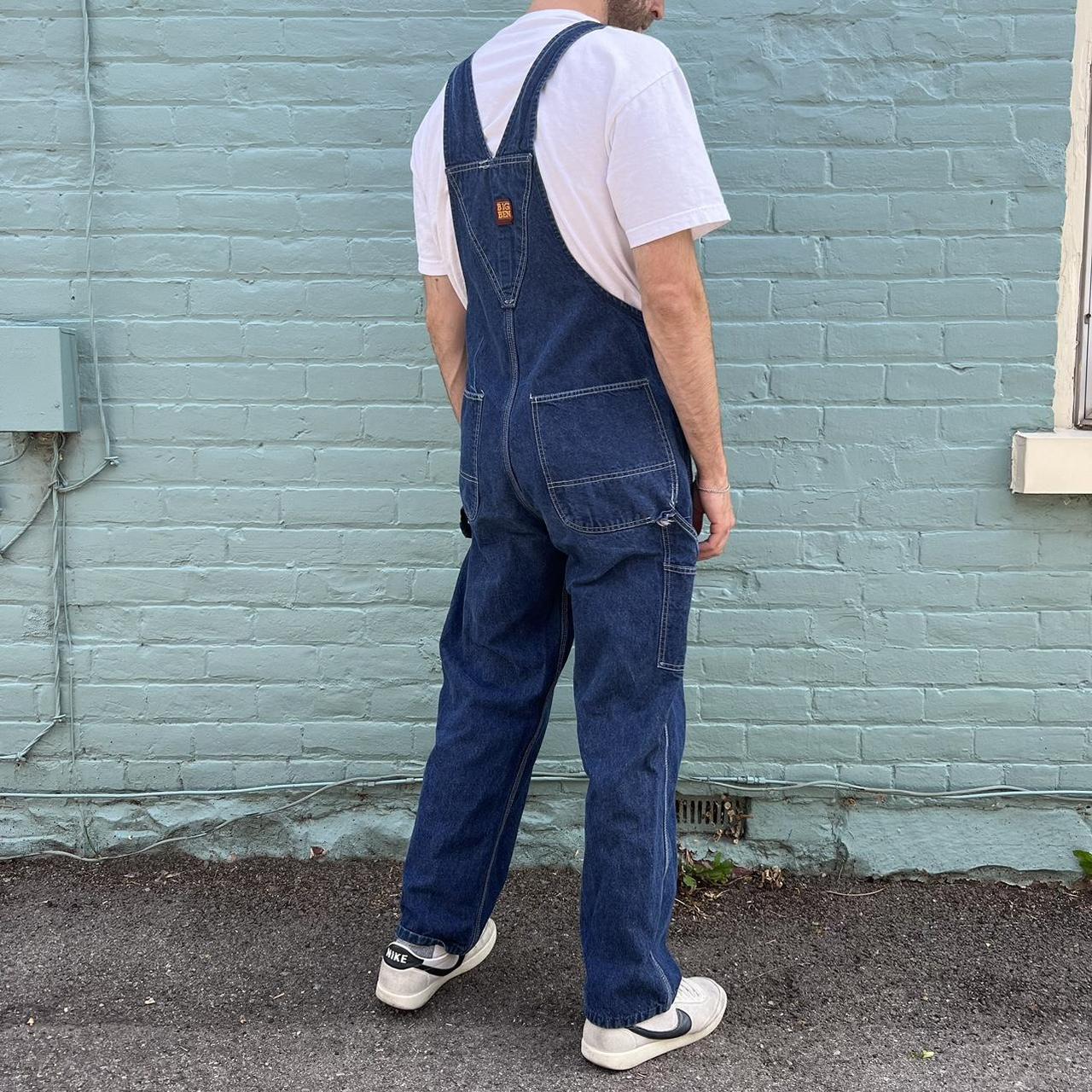 Men's Navy and Blue Dungarees-overalls | Depop