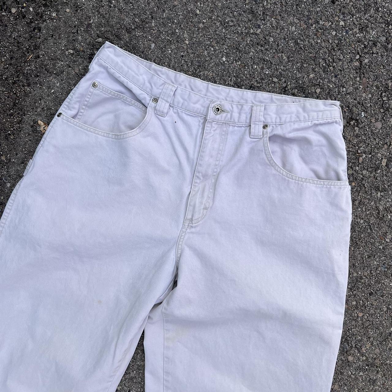 Wrangler Men's Cream and White Trousers | Depop