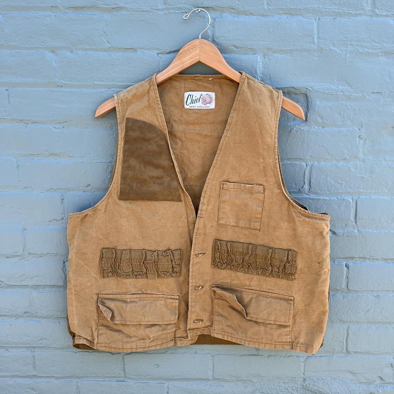 Vintage canvas duck hunting / fishing vest , 80s /...