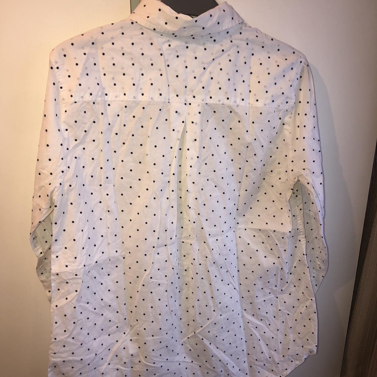 Tommy Hilfiger polka dot shirt. White with black... - Depop