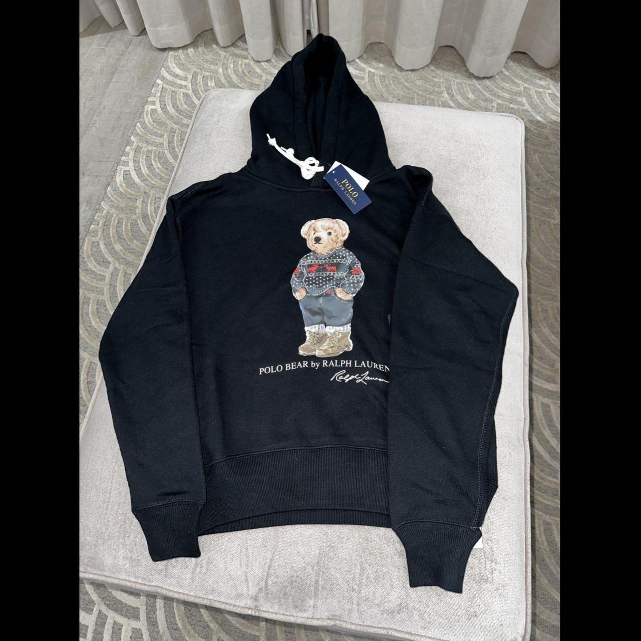 POLO RALPH LAUREN Teddy Bear Hoodie black S cotton. Depop