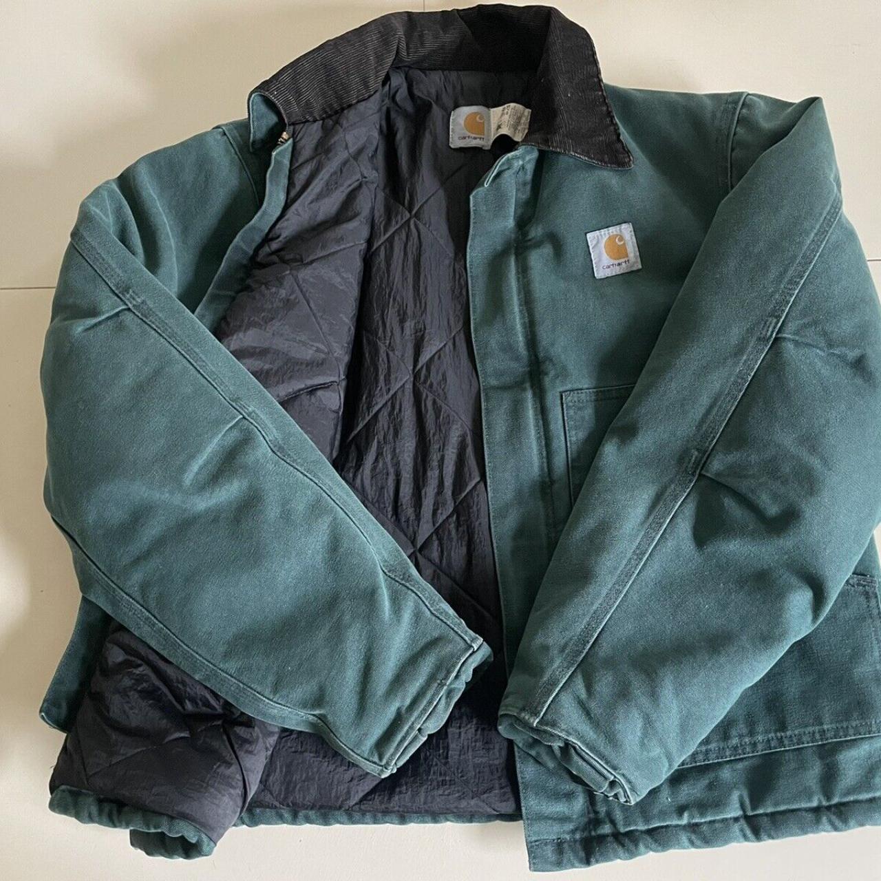 Vintage Carhartt Quilted Jacket Green... - Depop