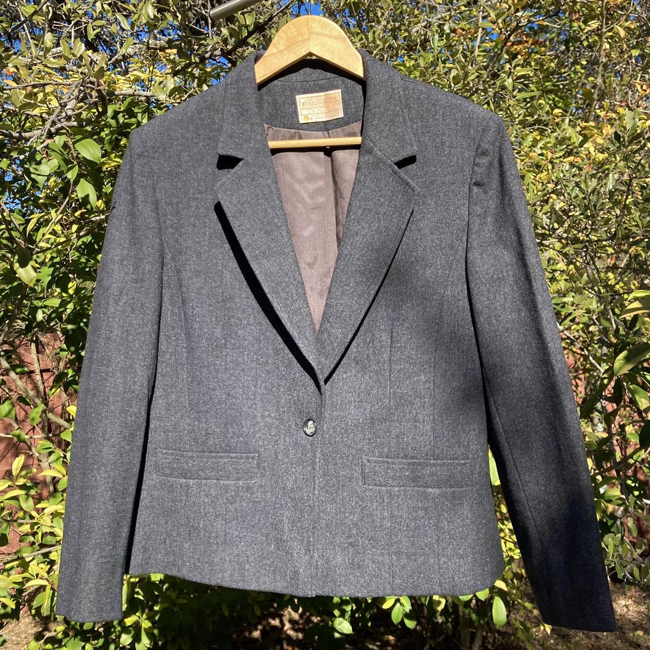 vintage 70s/80s Pendleton wool blend fitted blazer •... - Depop