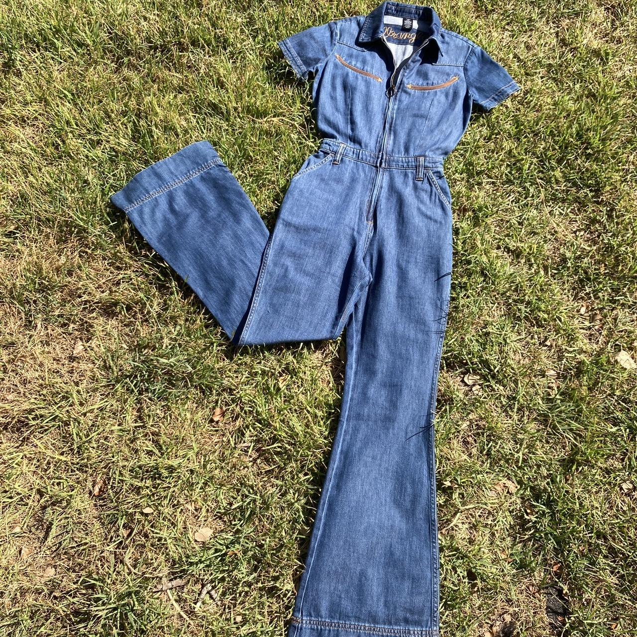 Wrangler Women's Blue Jumpsuit | Depop