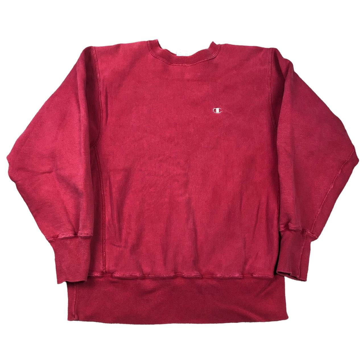 Vintage 90s Champion Reverse Weave Red Sweatshirt... - Depop