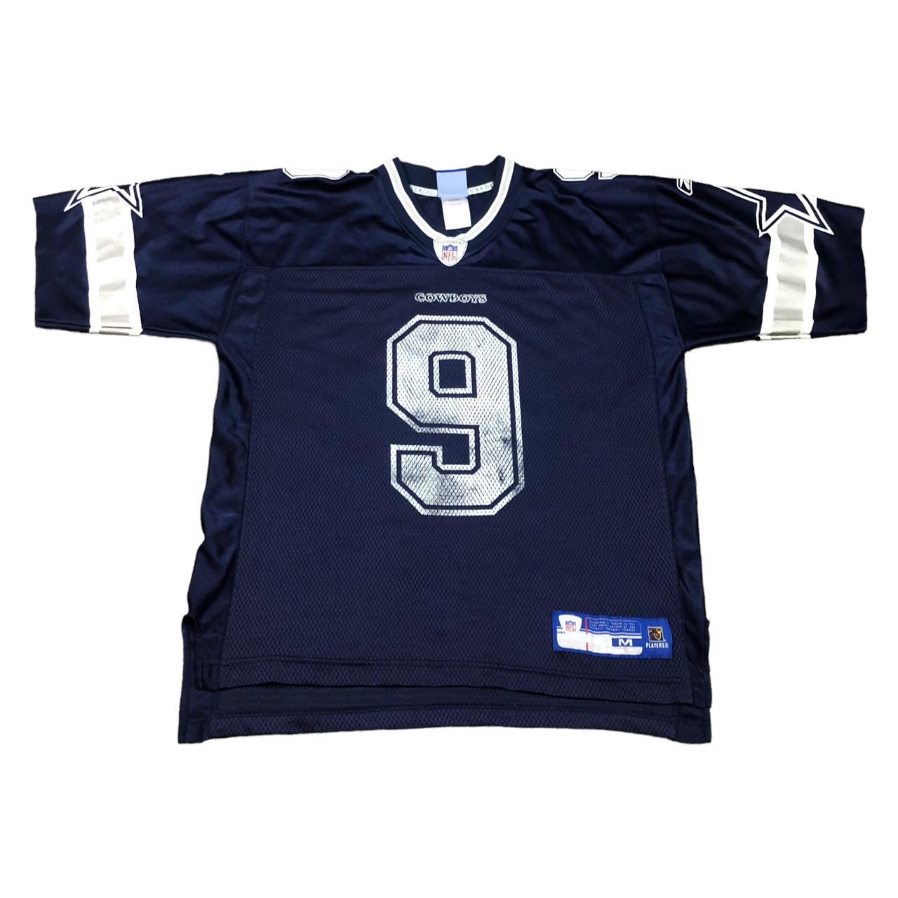 Tony Romo Jersey #9 Dallas Cowboys Blue White Short Sleeve Men's Size  Medium M..