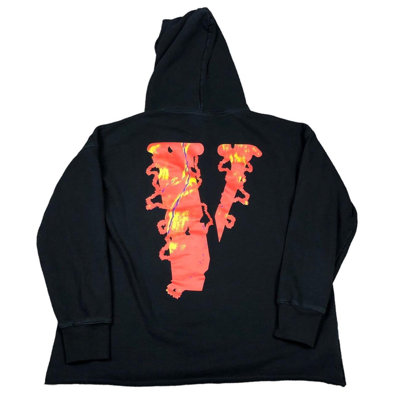 Vlone hoodie 2025 black and orange