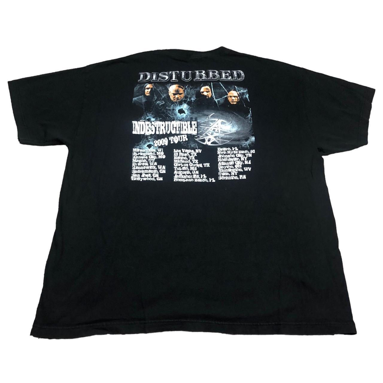 2009 AAA Disturbed Indestructible Tour Black Shirt Depop