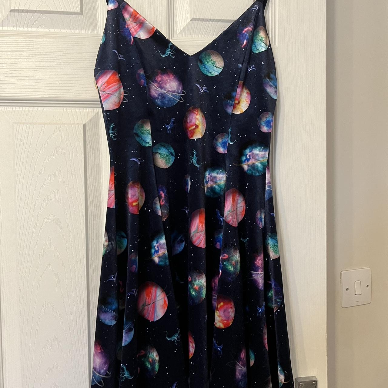 Blackmilk Dino Universe Velvet Mini Strappy Dress... Depop