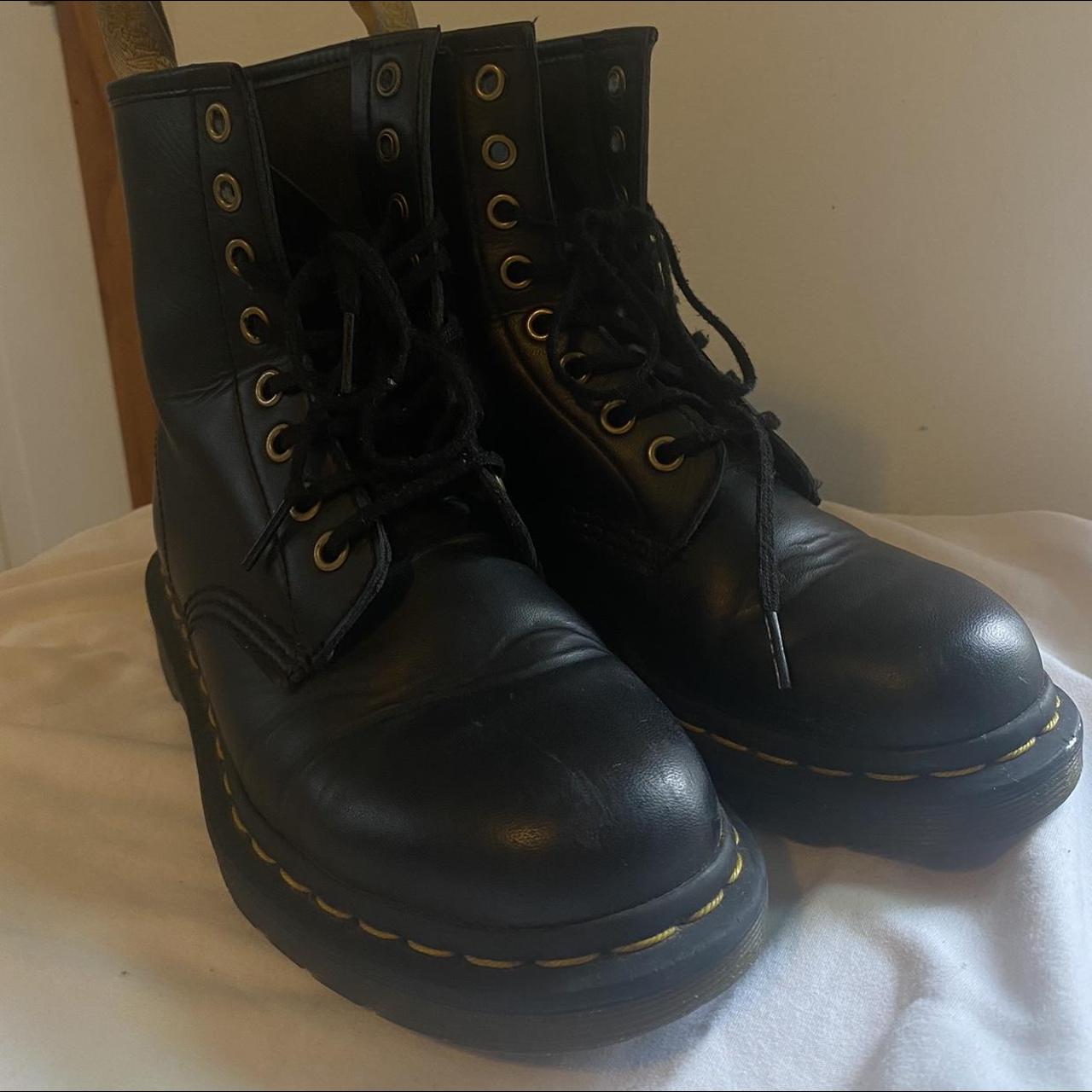 lightly worn vegan doc marten 1460s Felix lace-up... - Depop