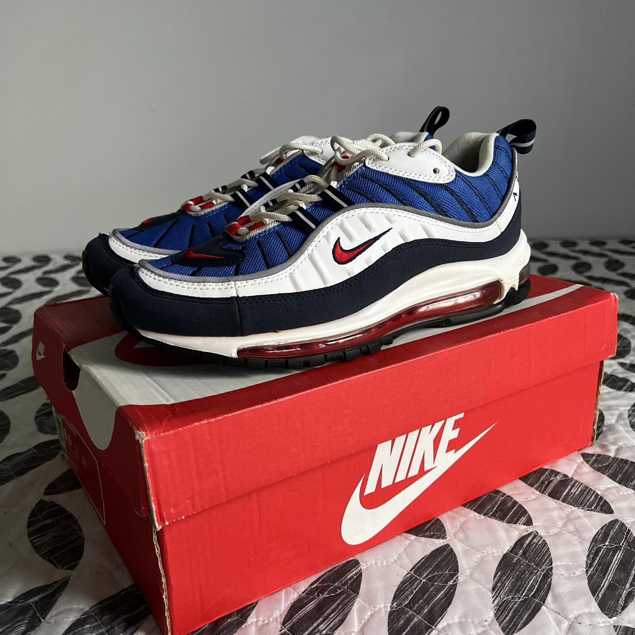 Air max clearance 98 white/university red-obsidian