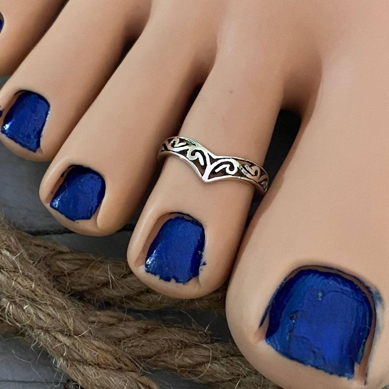 Amazon.com: Blue Sapphire Toe Ring Silver Overlay Feet finger Jewellery  Gemstone Adjustable Toering For Girls Women Handame Toe Ring Gift Jewellery  : Handmade Products