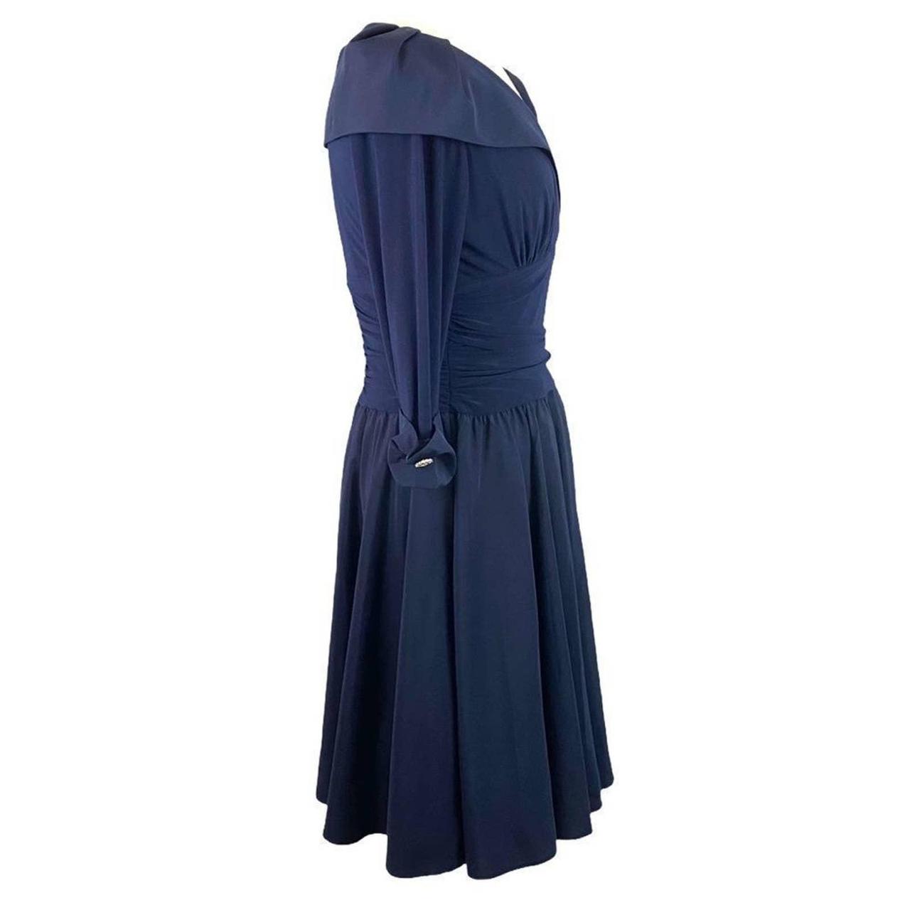 ELIZA J Cuff Sleeve V Neck Ruched Waist Dress Size