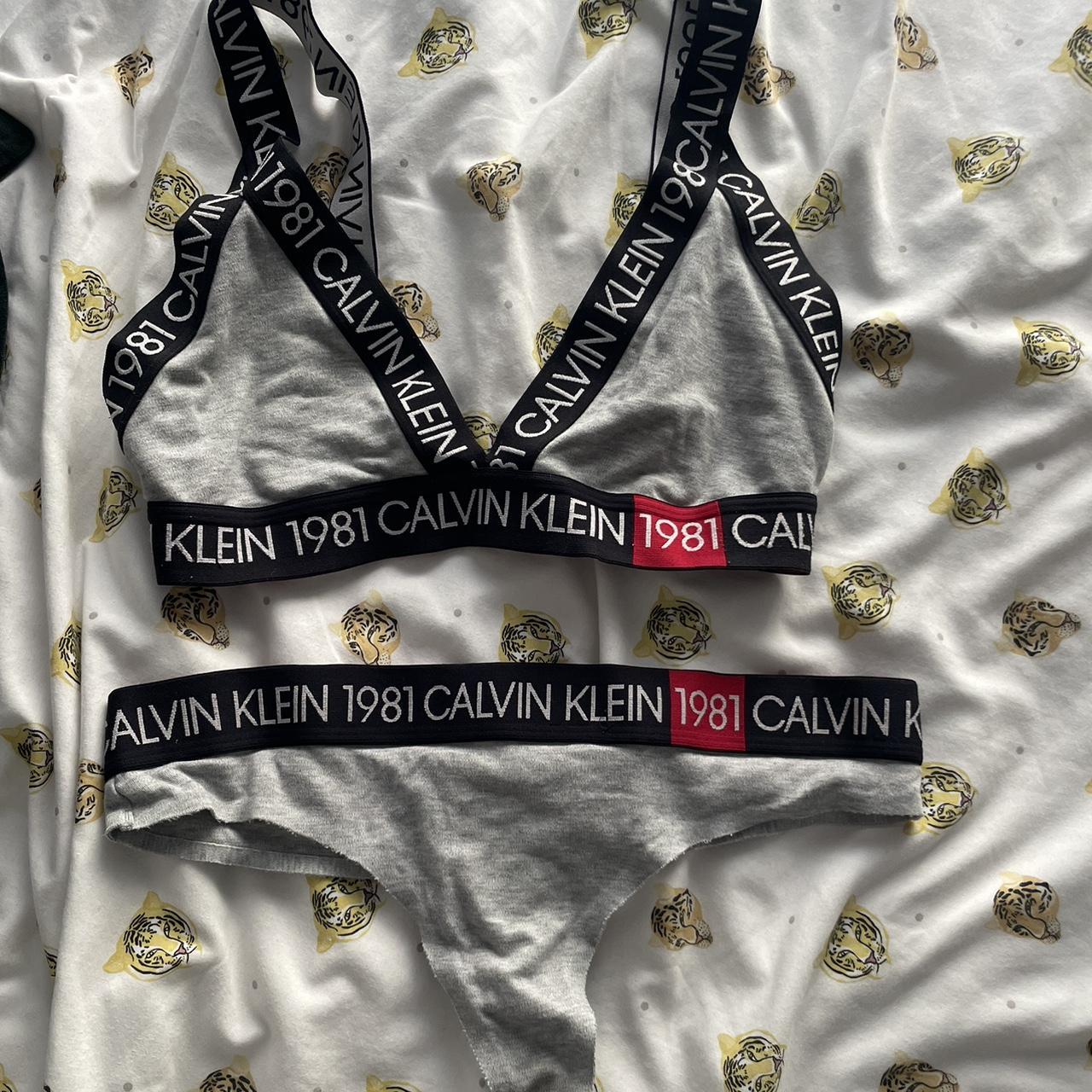 NEW Calvin Klein Lightly lines monochrome Bralette... - Depop