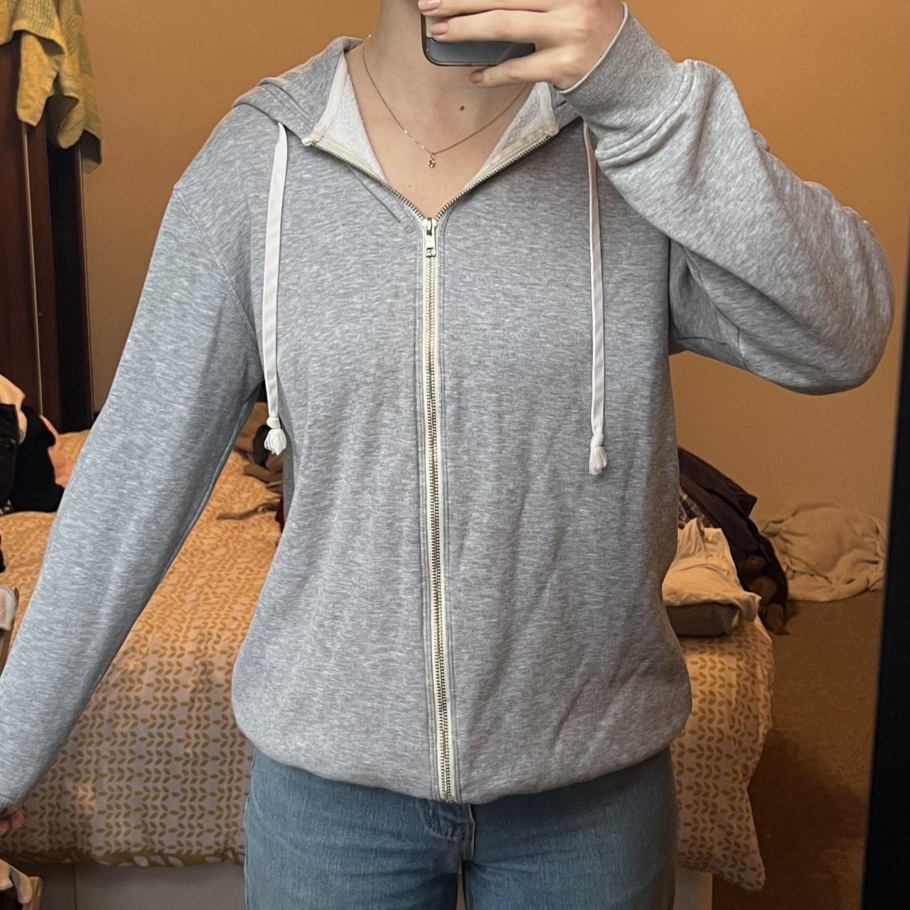 H&m Ladies Grey Hooded Jacket Light Grey Zip Up Hoodie From