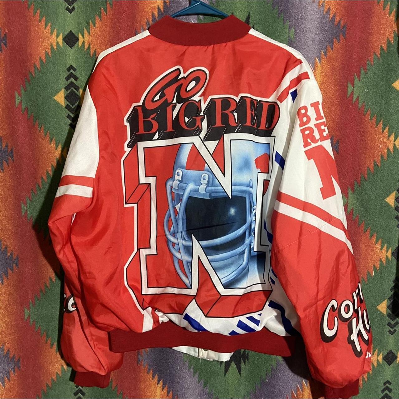 RARE 1992 Vintage Chalkline NFL Nebraska Cornhuskers Fanimation Satin Jacket  LG